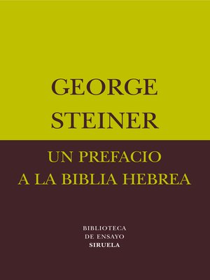 cover image of Un prefacio a la Biblia hebrea